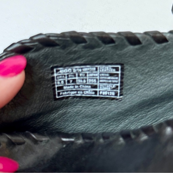 ✨ HOST PICK ✨UGG Jamison Black Leather Platform Heeled Ankle Booties Women’s 8.5 - Picture 9 of 11